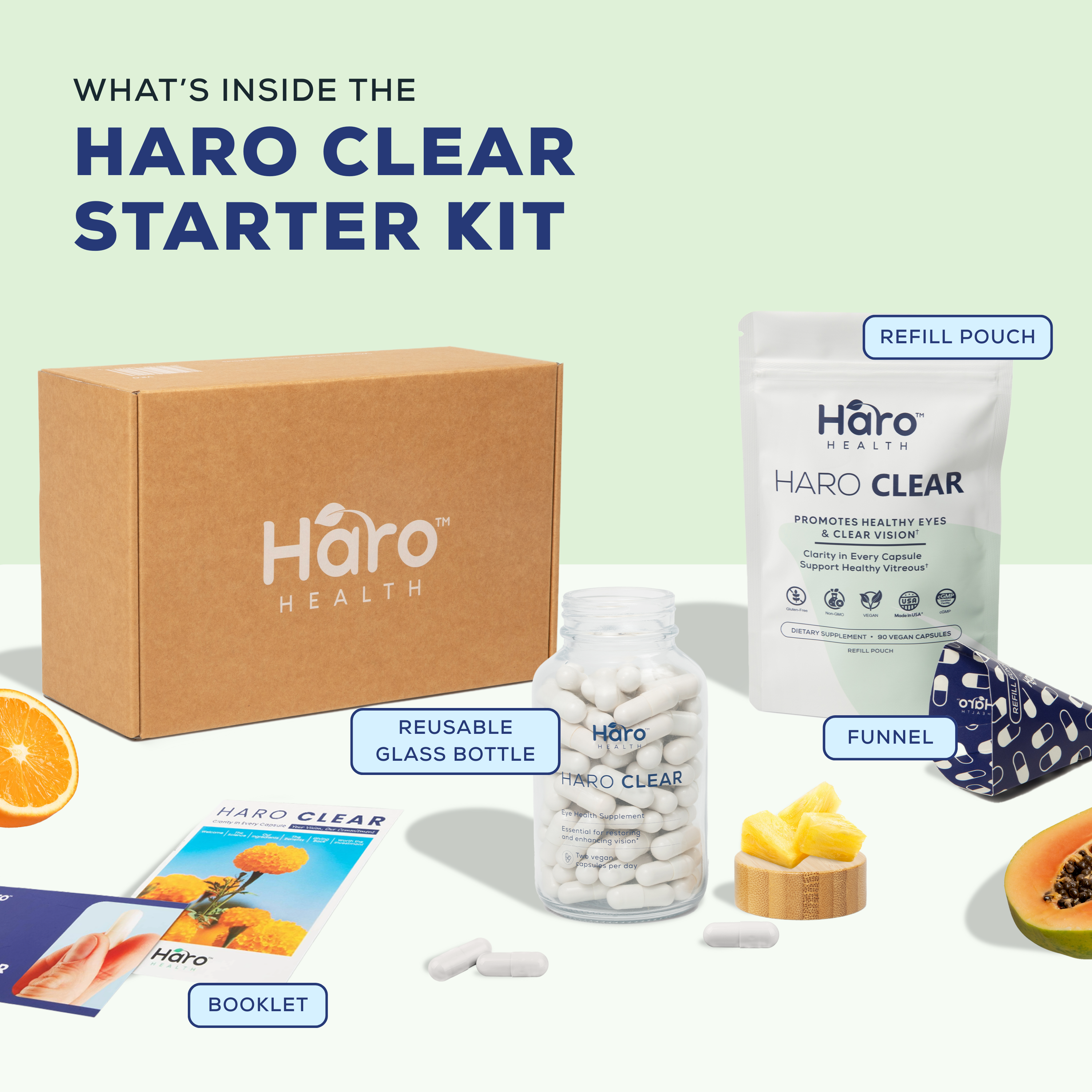 Haro Clear Eye Supplement Starter Kit, 90-Day, Eye Floaters, Lutein & Zeaxanthin