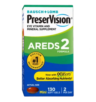 Front of PreserVision AREDS 2 product packaging