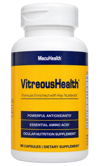 Front of VitreousHealth product packaging