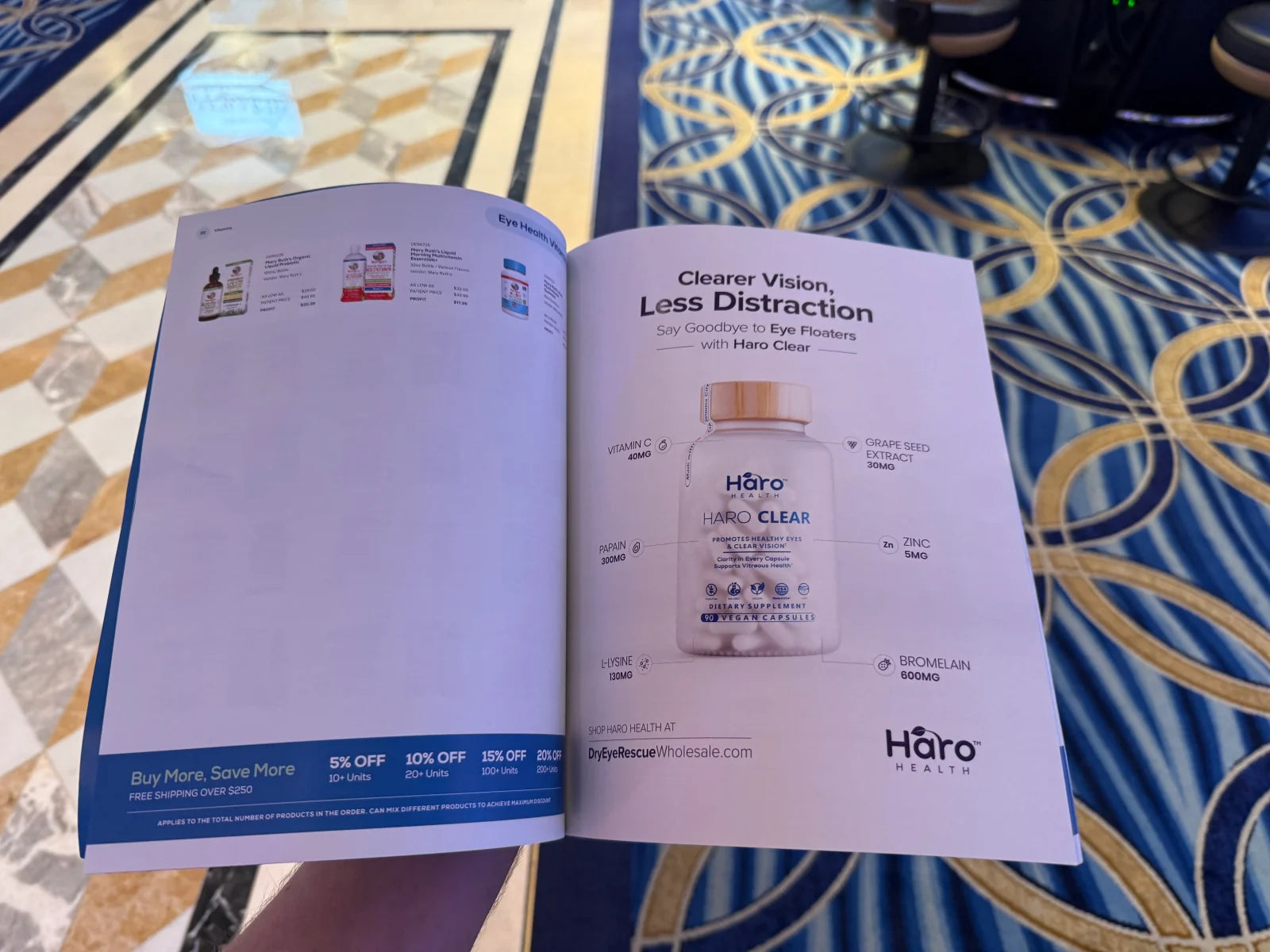 Close-up of the Haro Clear page in Dry Eye Rescue magazine